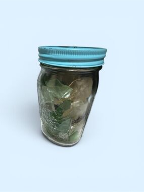 Mason Jar Filled with Sea Glass from New England coast